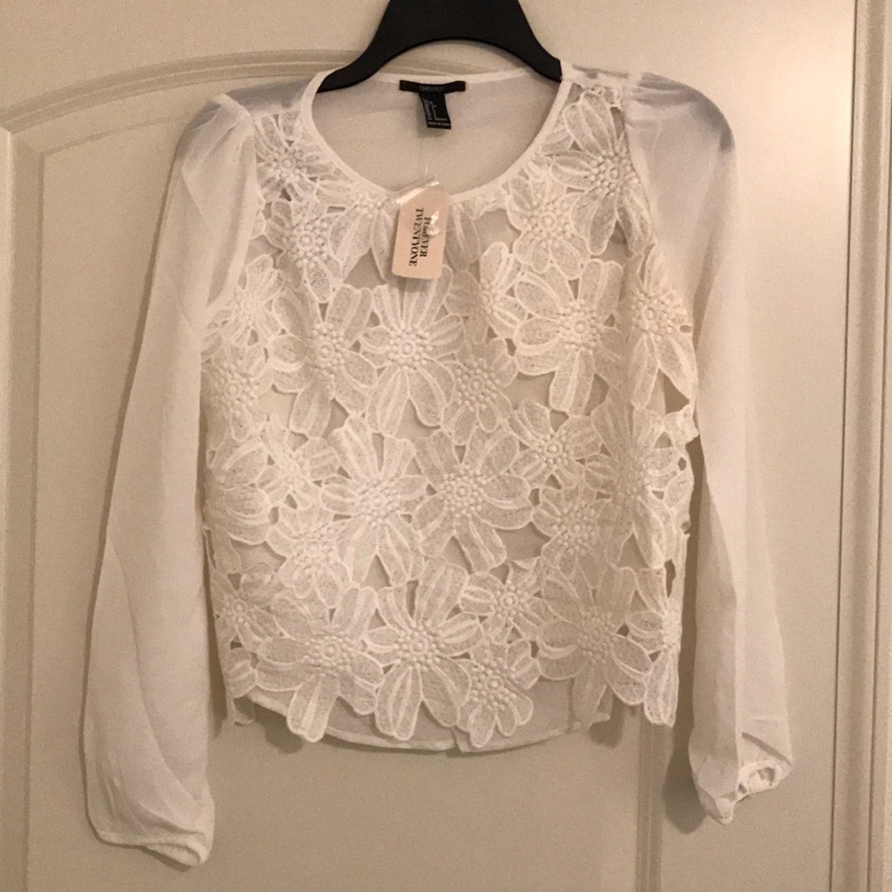Cute floral white top